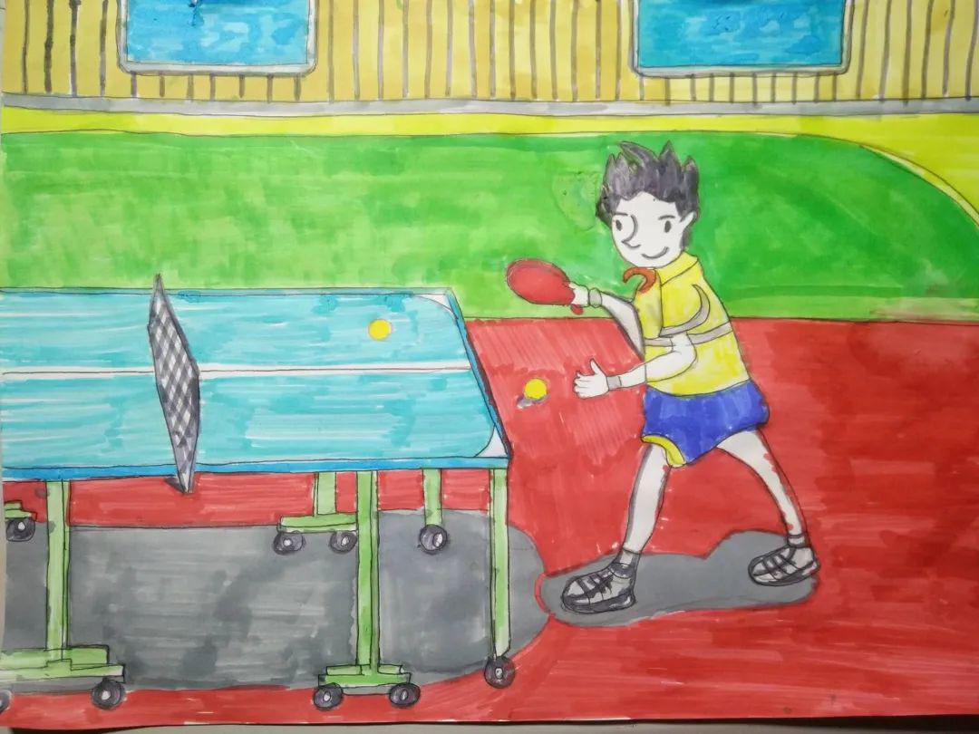 乒乓球画画作品一等奖图片