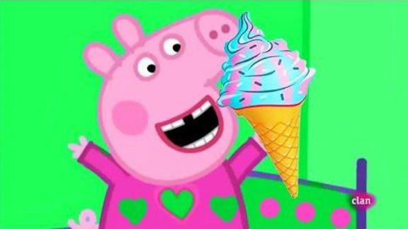 小猪佩奇吃菠萝冰激凌 粉红猪小妹肚子疼