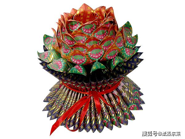 手工作品:祈福莲花(蓝火)初一十五节日烧纸拜神纸烧纸