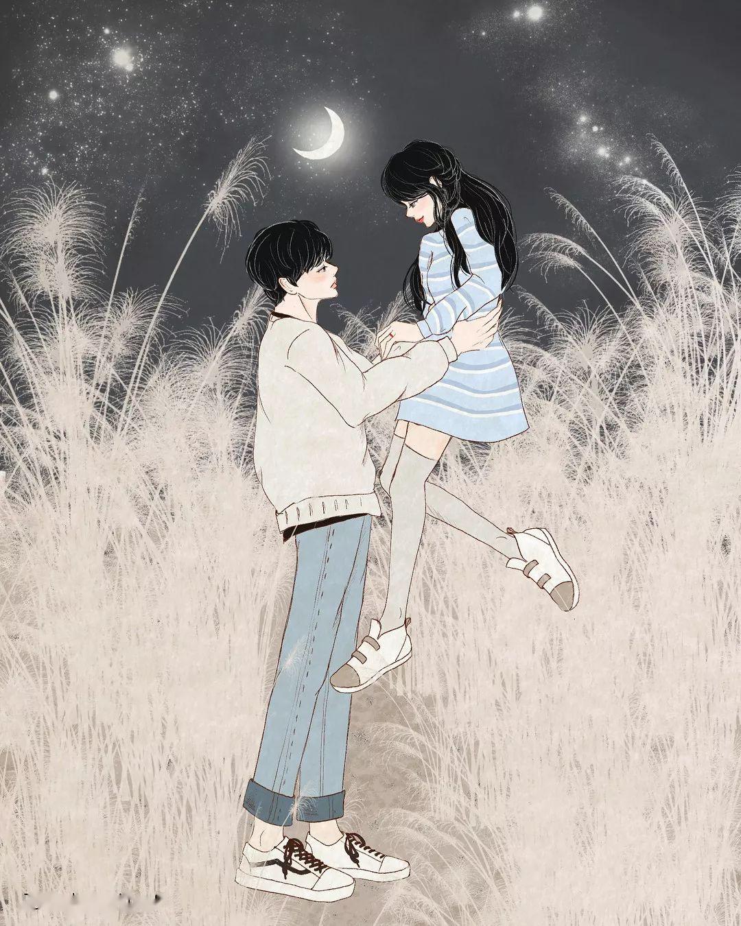 韩国美女插画师笔下和同居男友的日常插画看得想同居了