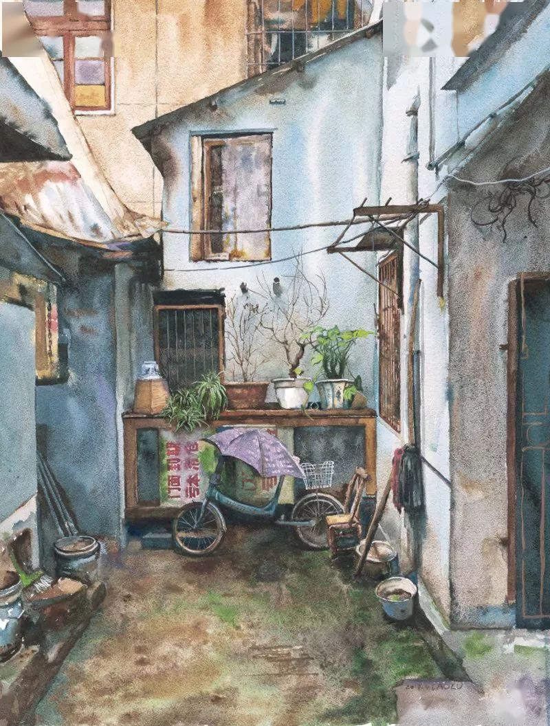 勾起回忆的角落走心的水彩插画