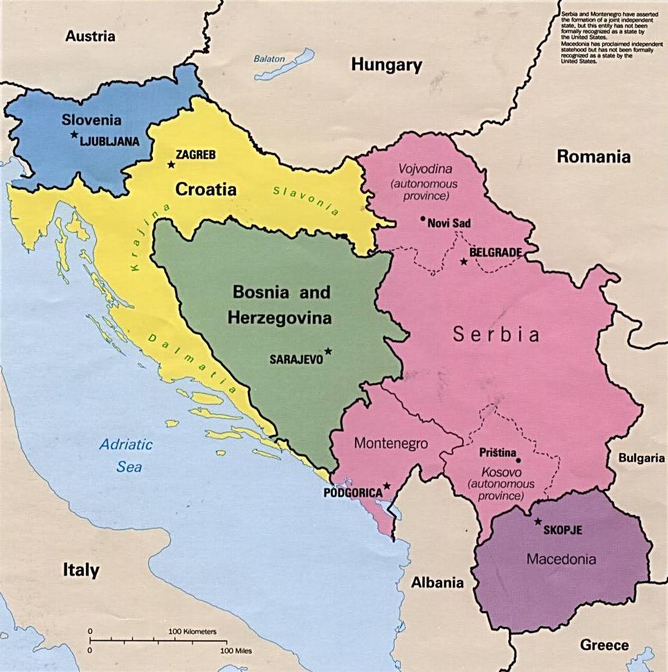 塞尔维亚邻国地图图片