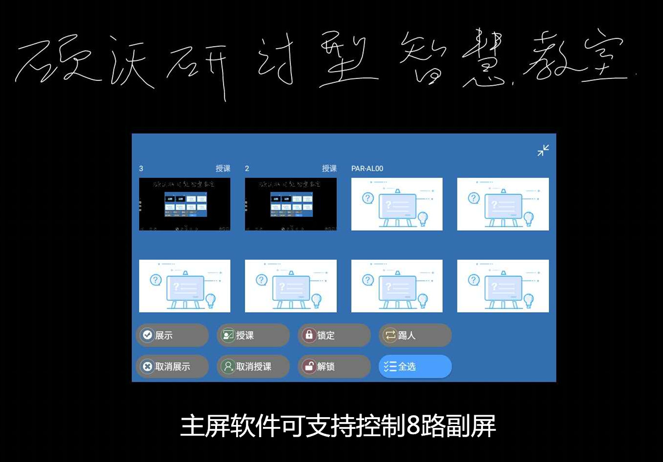 主屏軟件界面三,碩沃研討型智慧教室解決方案69解決3大核心功能.