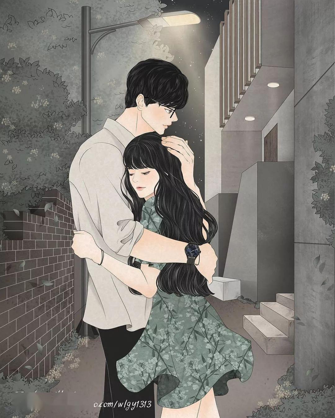 韩国美女插画师笔下和同居男友的日常插画看得想同居了