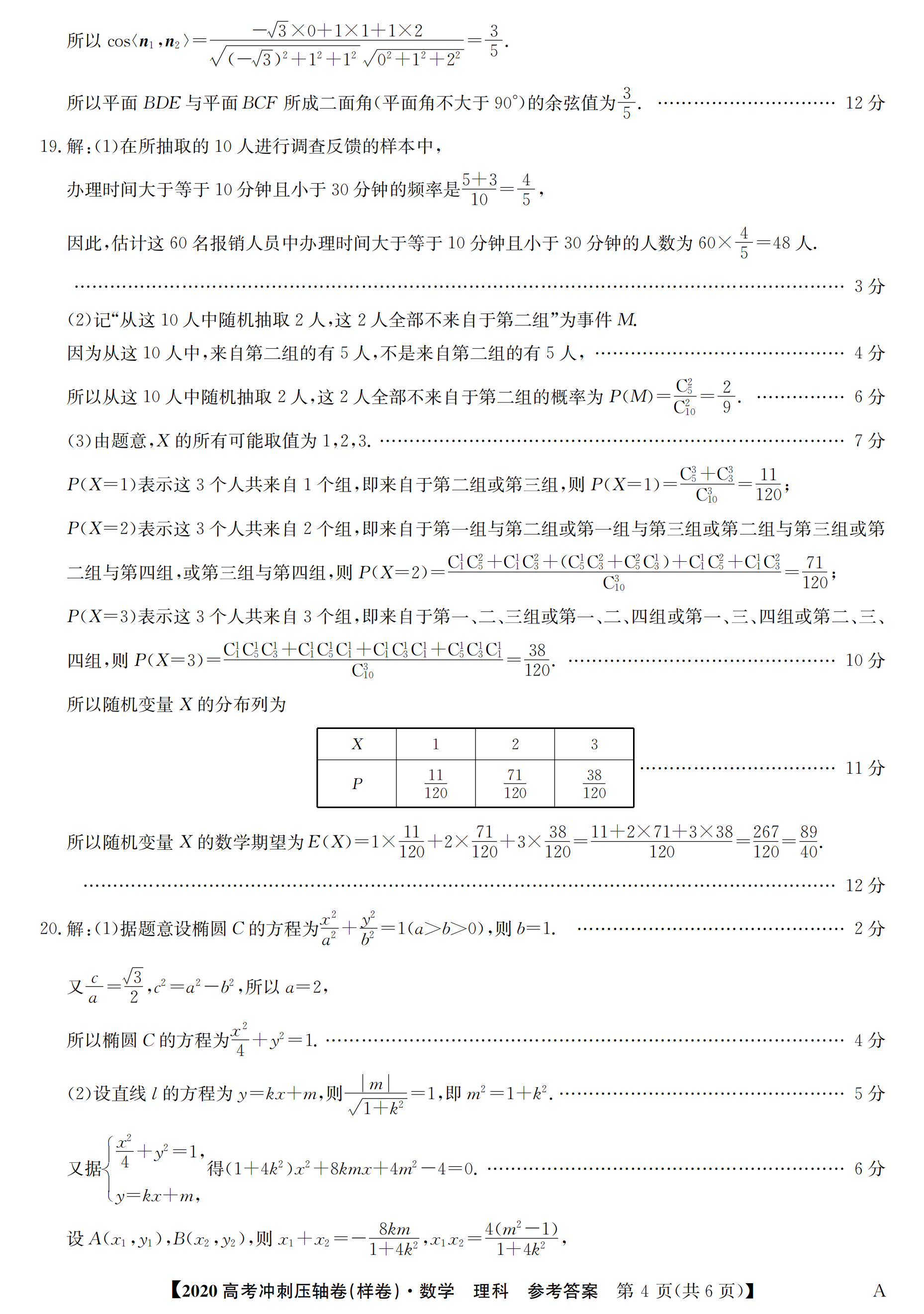 2020年全国高考冲刺压轴卷数学(理科(解析版)