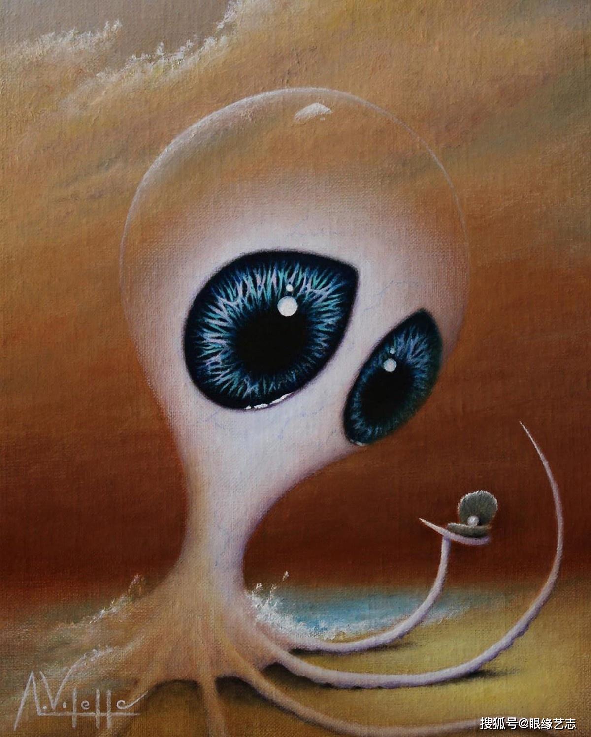 他画了一组大头大眼睛的怪物,却成为各大国际艺展的新宠