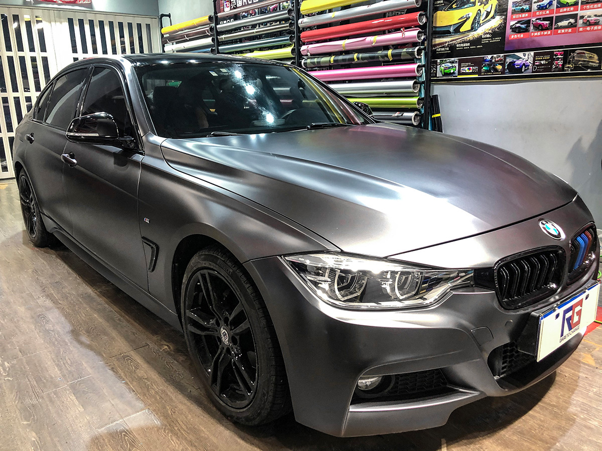 宝马3系车身改色电光钛灰rg瑞集改色膜浙江永康加盟店出品