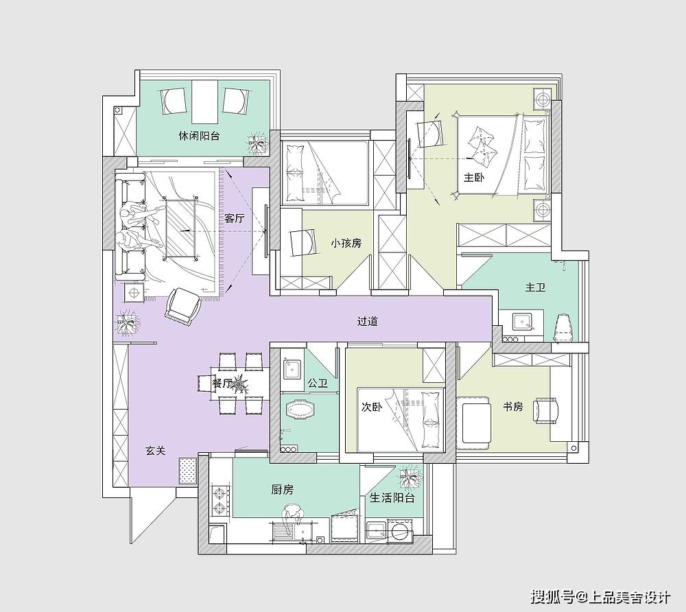 一百平米四室一厅图纸图片