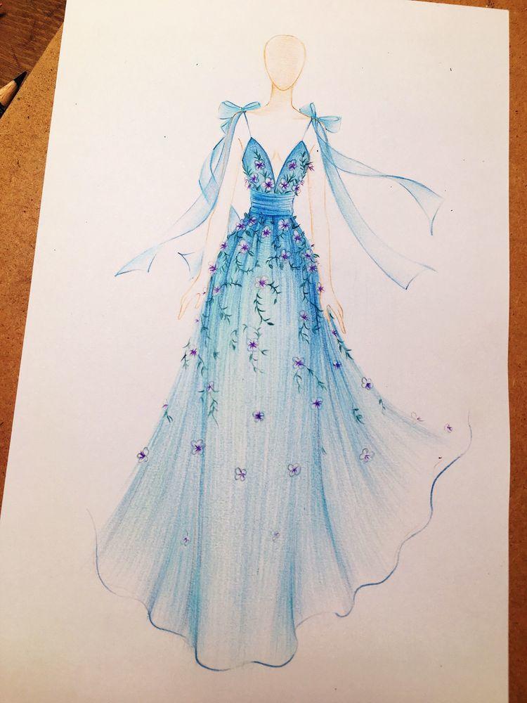 给自己设计一件礼服,爱蜜彩铅训练营,配色训练作业