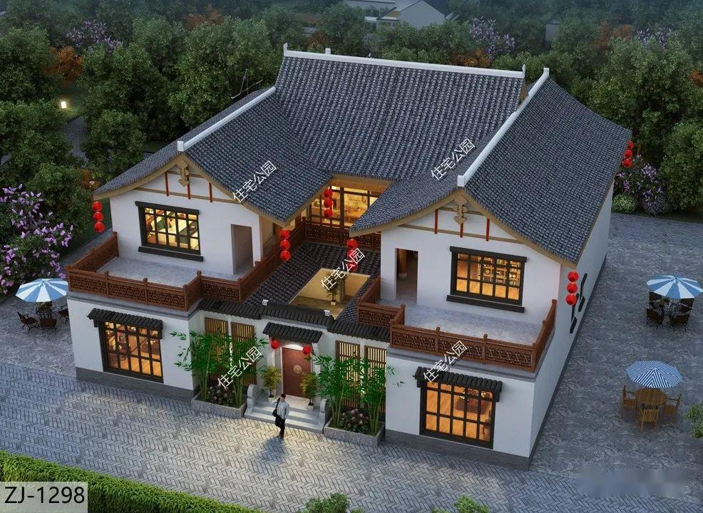 1818米中式合院四水归堂布局带多套卧双露台