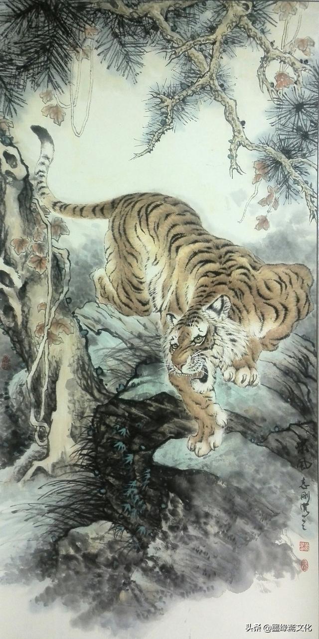 萧志刚老师虎虎生威的国画虎等作品快来围观吧