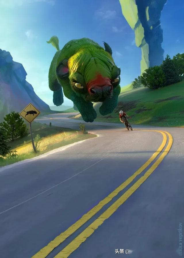 大赛冠军的常客他把3d插画玩的很6每张作品都让人脑洞大开