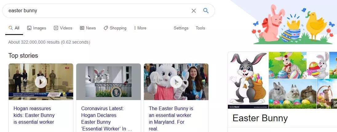 谷歌在搜索结果页面上隐藏了一个复活节彩蛋_节日