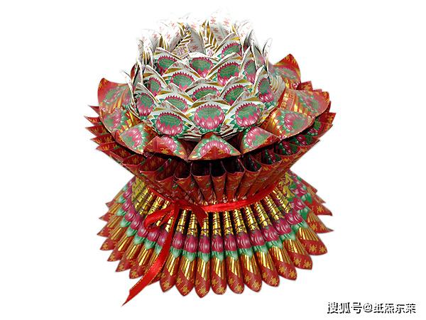 手工作品:祈福莲花(白)福禄延寿金纸折九转莲花金纸