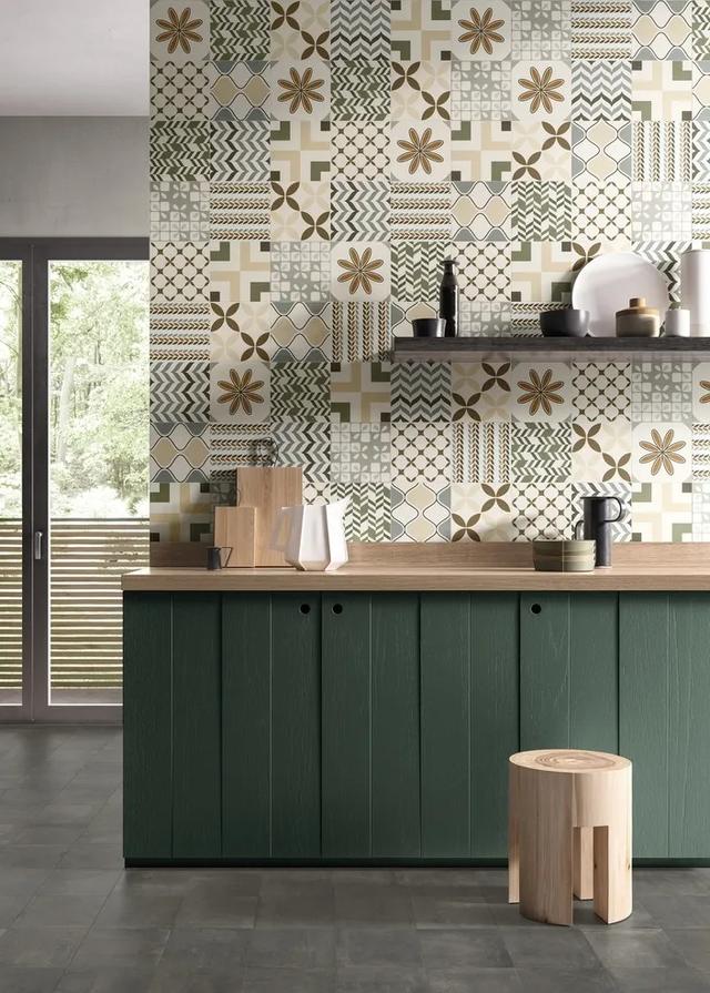 现代仿古砖别致小花砖,想要一个高颜值厨房,用他们就对了!