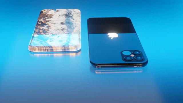 iphone12概念图四曲面瀑布屏浴霸四摄砍刘海苹果标志会发光