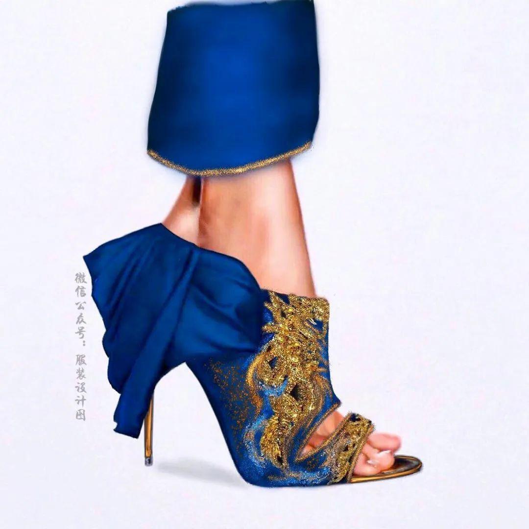 以服装为设计灵感设计出来的高跟鞋(50例高跟鞋效果图)!