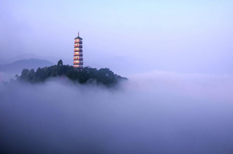 贞山云海 谢瑞泉摄天音塔 图源贞山街道贞山环山绿道依山而设沿着绿道
