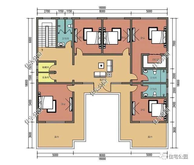 1818米中式合院四水归堂布局带多套卧双露台