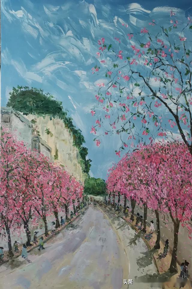 云展览紫气东来万象新柳州紫荆花美术作品网络展第四期