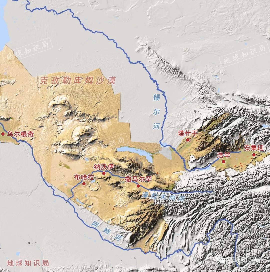 (底图来自:aridocean/shutterstock)▼首都塔什干位于前者(锡尔河支流