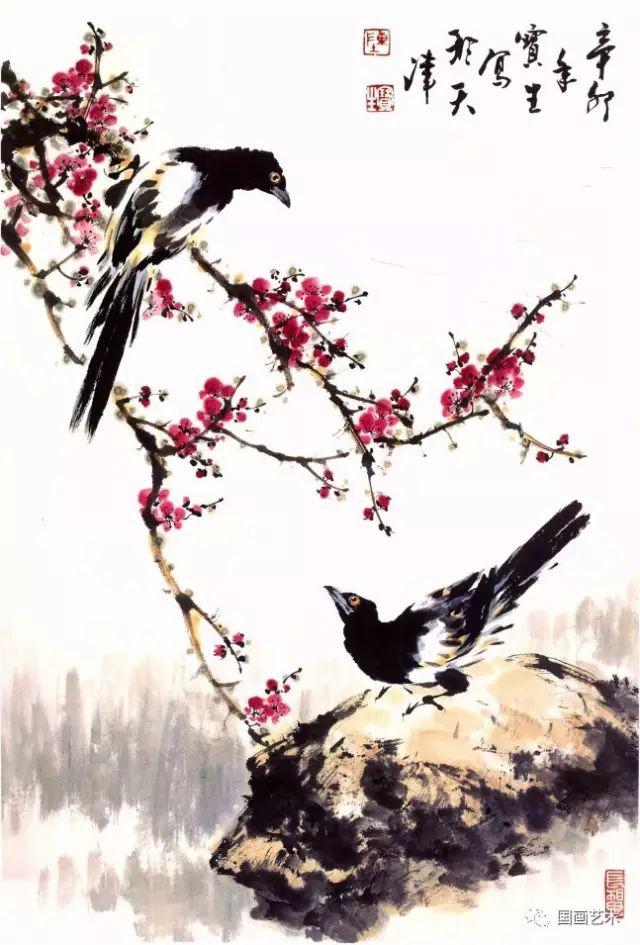 一学就会画写意喜鹊