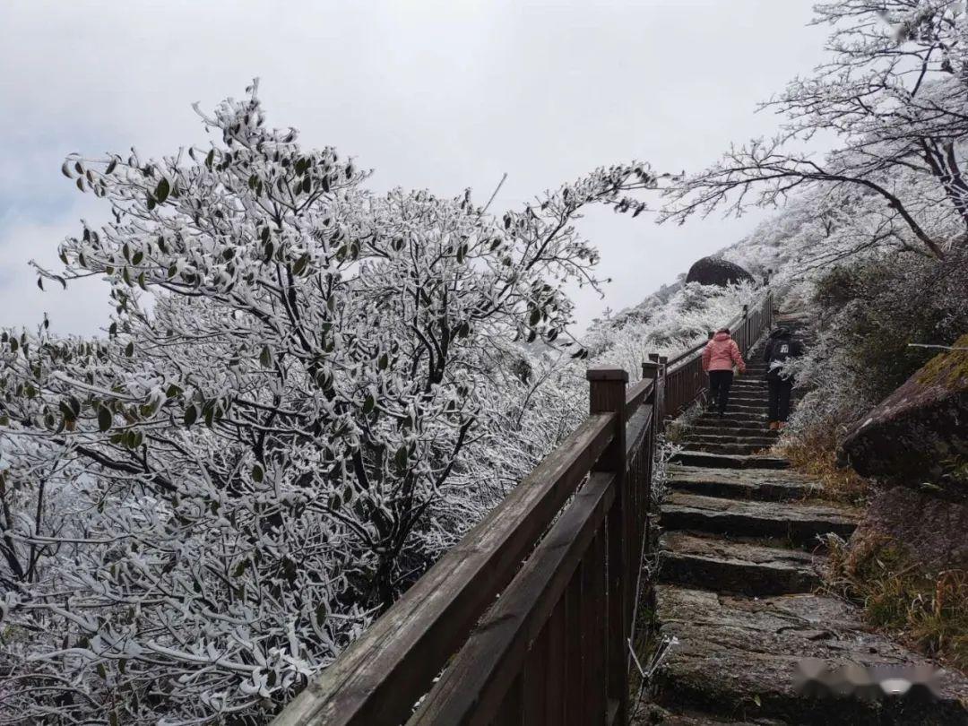 永春雪山岩下雪图片