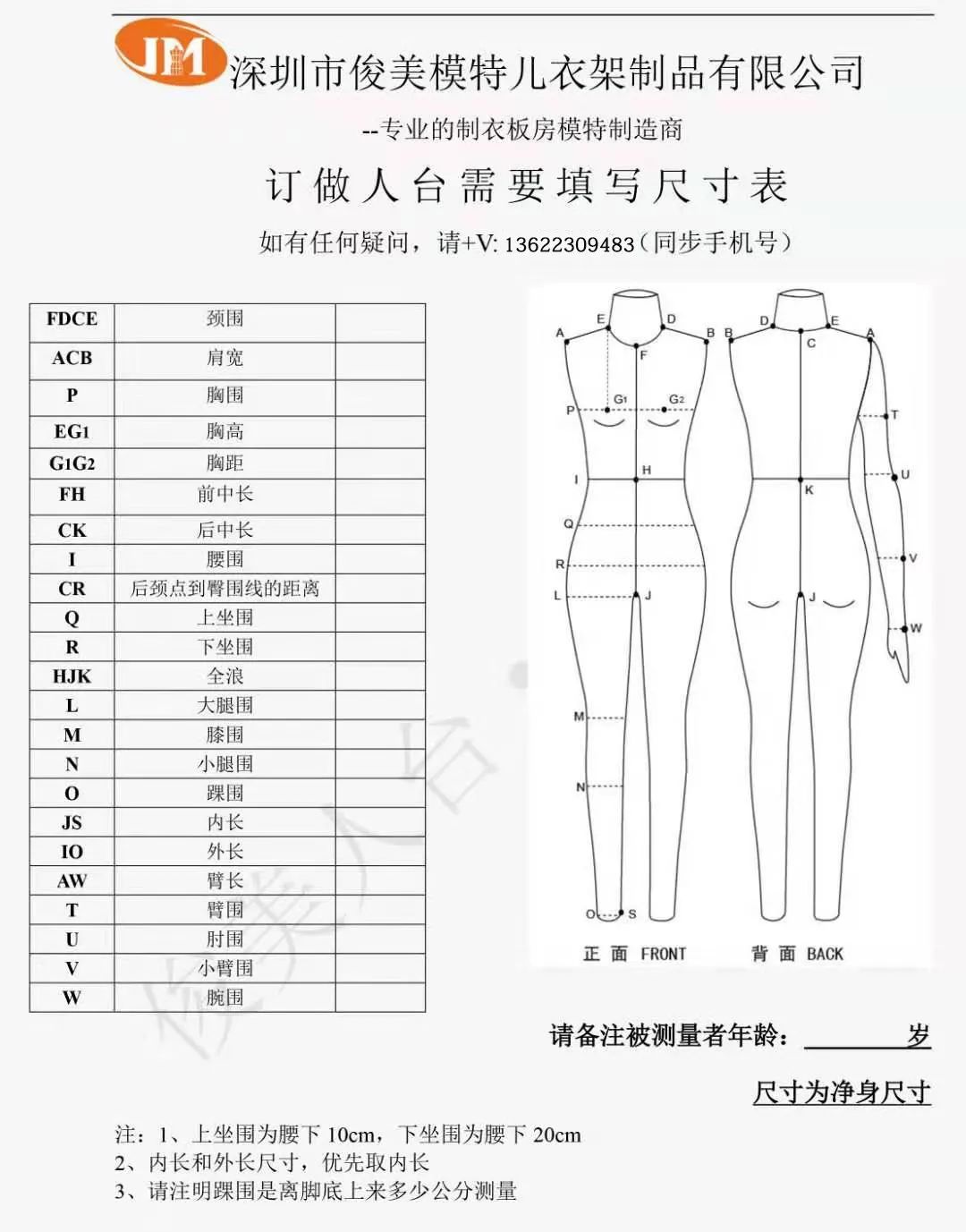 史上最全国标板房模特尺寸表