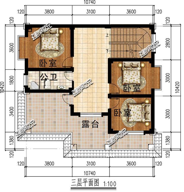 一百个平方别墅设计图图片