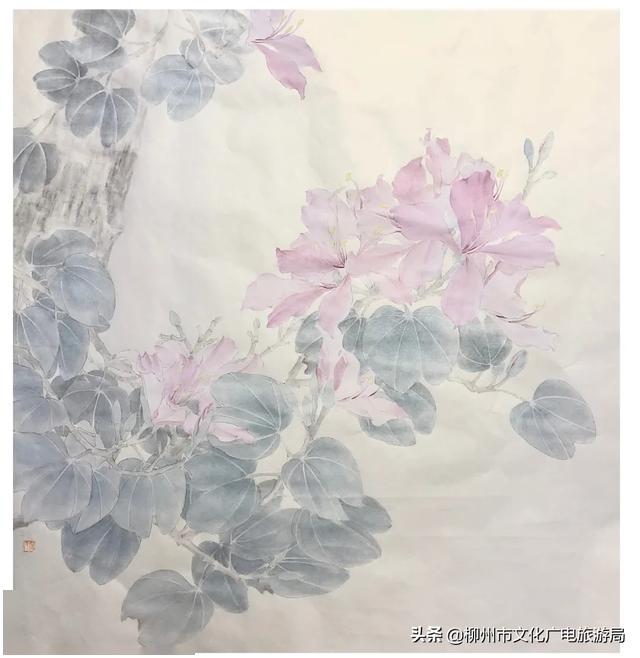 云展览紫气东来万象新柳州紫荆花美术作品网络展第四期