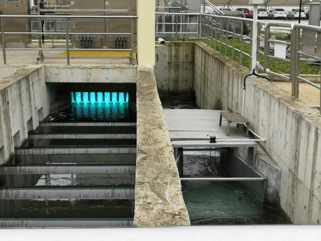 经过处理后的水排入接触消毒池,通过消毒灭菌处理后,最后排入灵江.