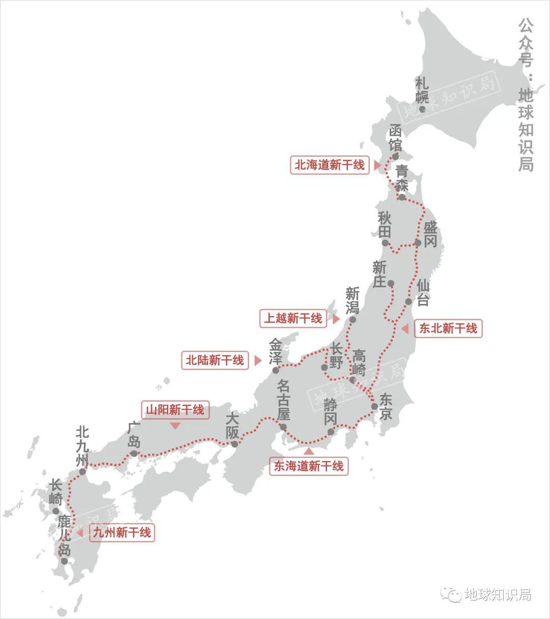 日本新干线最长线路图片