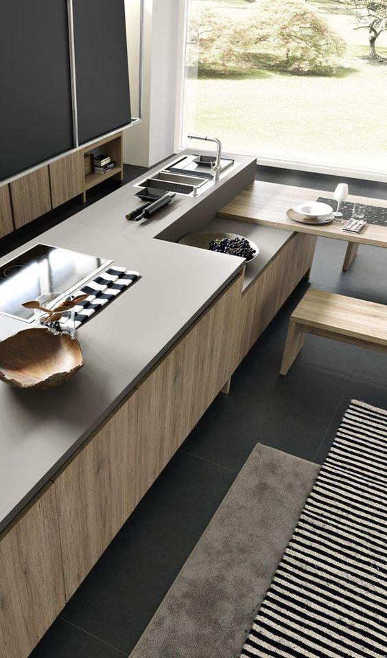 我家厨房要有1个岛台就好了加轮子改成移动柜想放哪都行