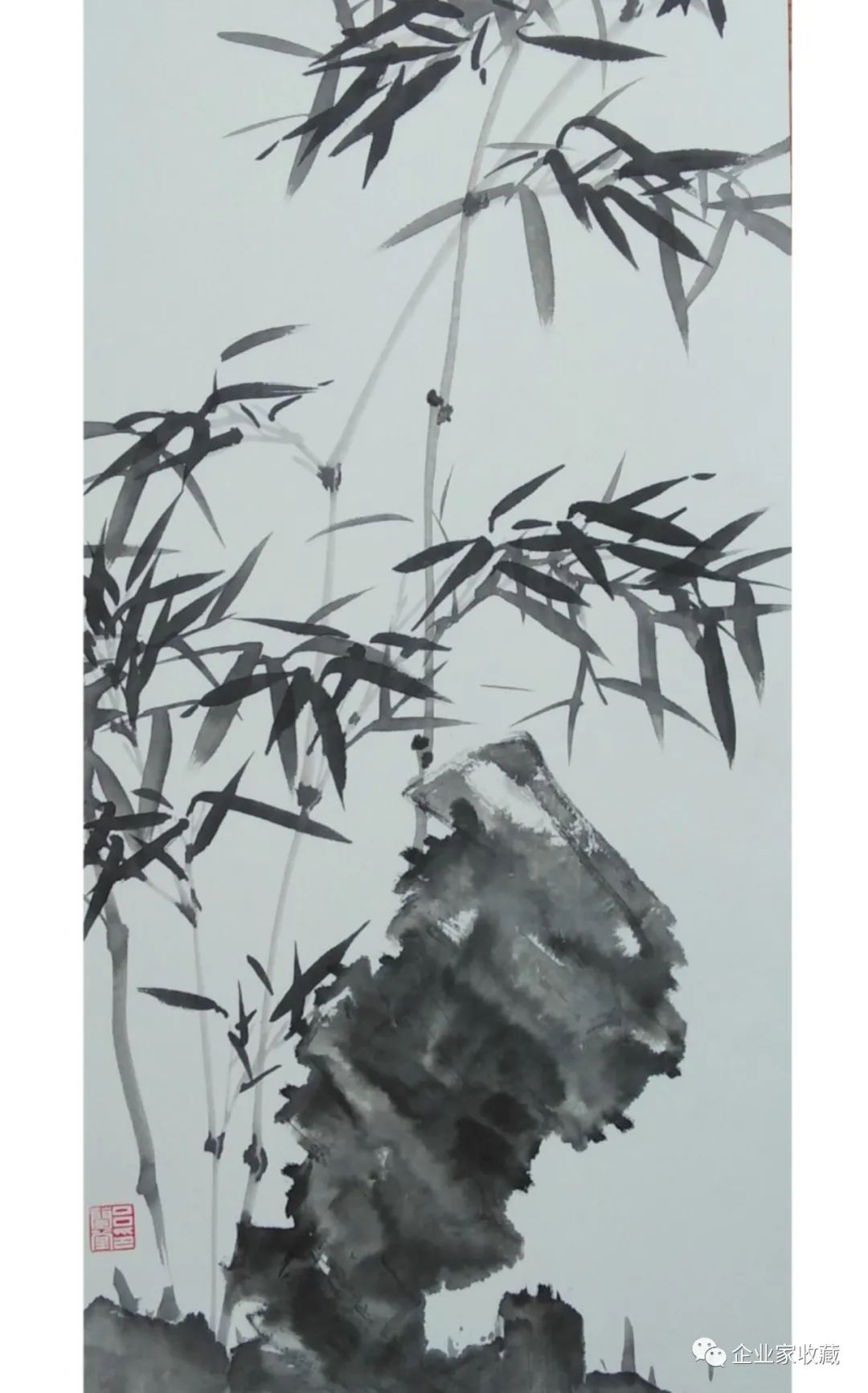 君子风度国画大师吴悦石先生为弟子吕兰堂题墨竹附视频