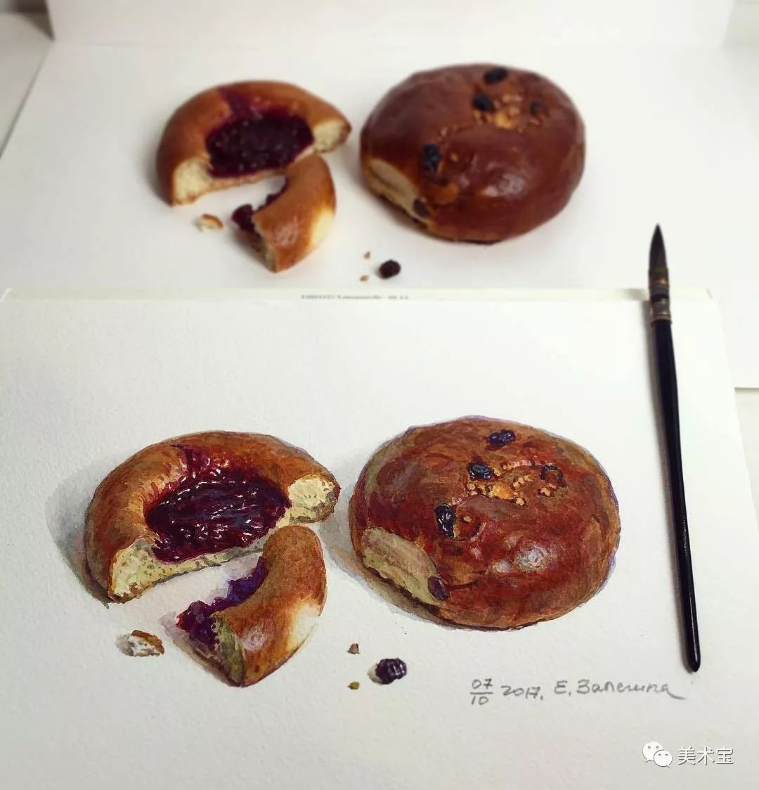 她的超写实蔬水彩美食真的太让人惊艳北京上美苑画室