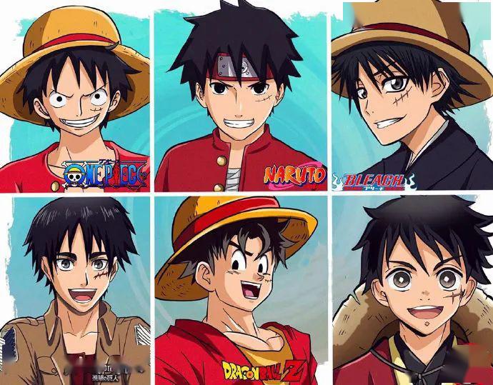 海贼王动漫联动索隆风格万千死神版草帽众人集体锥子脸