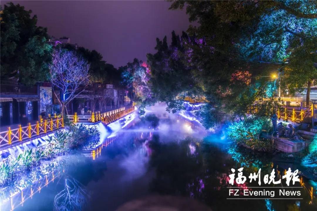 这两条公园河道亮灯了!福州再添一个打卡圣地!_白马河