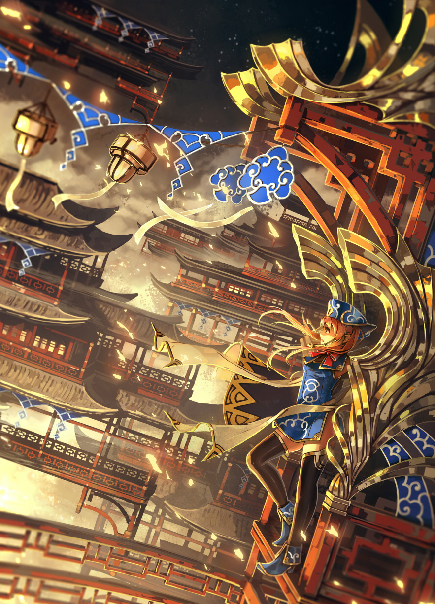 日本画师笔下的中式建筑插画