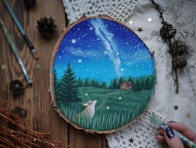如果你画腻了石头画,那就试试木头画吧!DIY木片画,全家都喜欢-搜狐大视野-搜狐新闻
