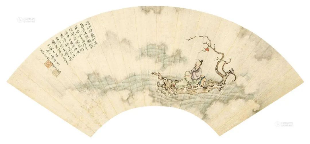 乘槎图 扇片 设色纸本清 仙人乘槎图 立轴 设色绢本不管乘槎这一题材