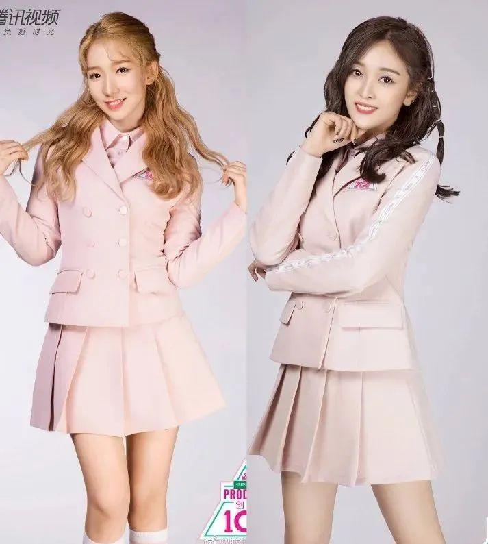 《produce 48》作为中韩合作的节目,《produce 48》的制服的样式更二