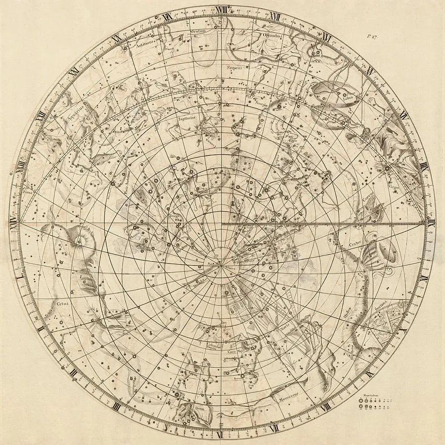表,同时创造出了佛拉姆斯蒂德命名法,将星座内肉眼可见的恒星由西向东