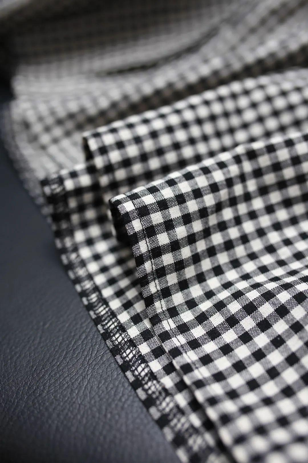 4.14 直播间首发款 | 纯棉维希黑白小格子裙边衬衫