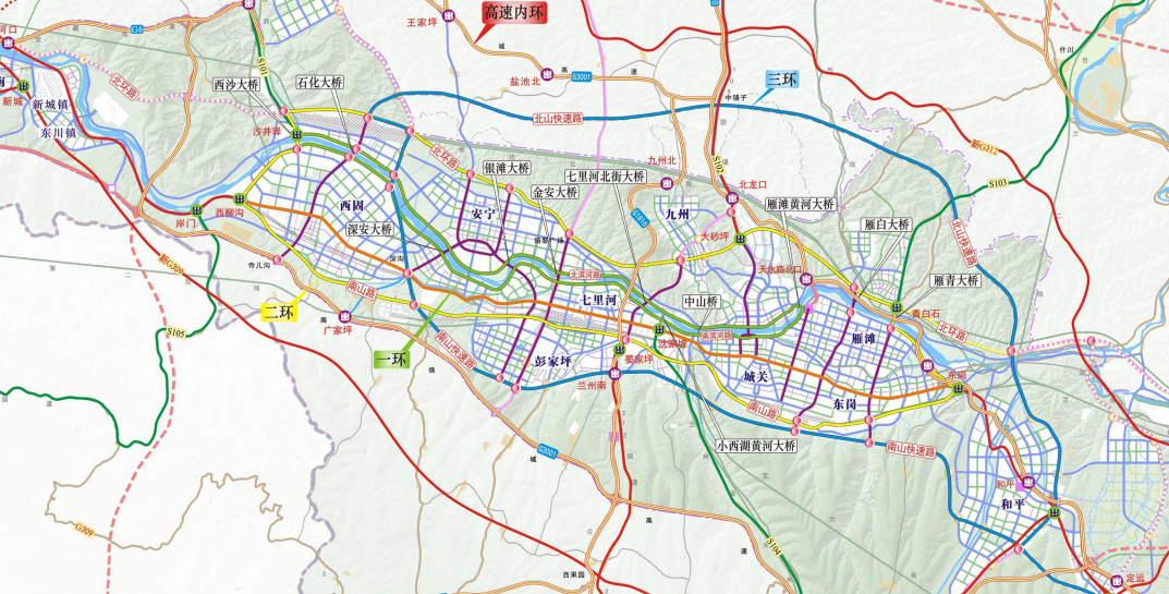 兰州市雁青大桥路线图图片