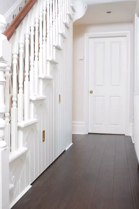 小复式楼梯不现浇木工打制梯形楼梯不仅省空间还能收纳