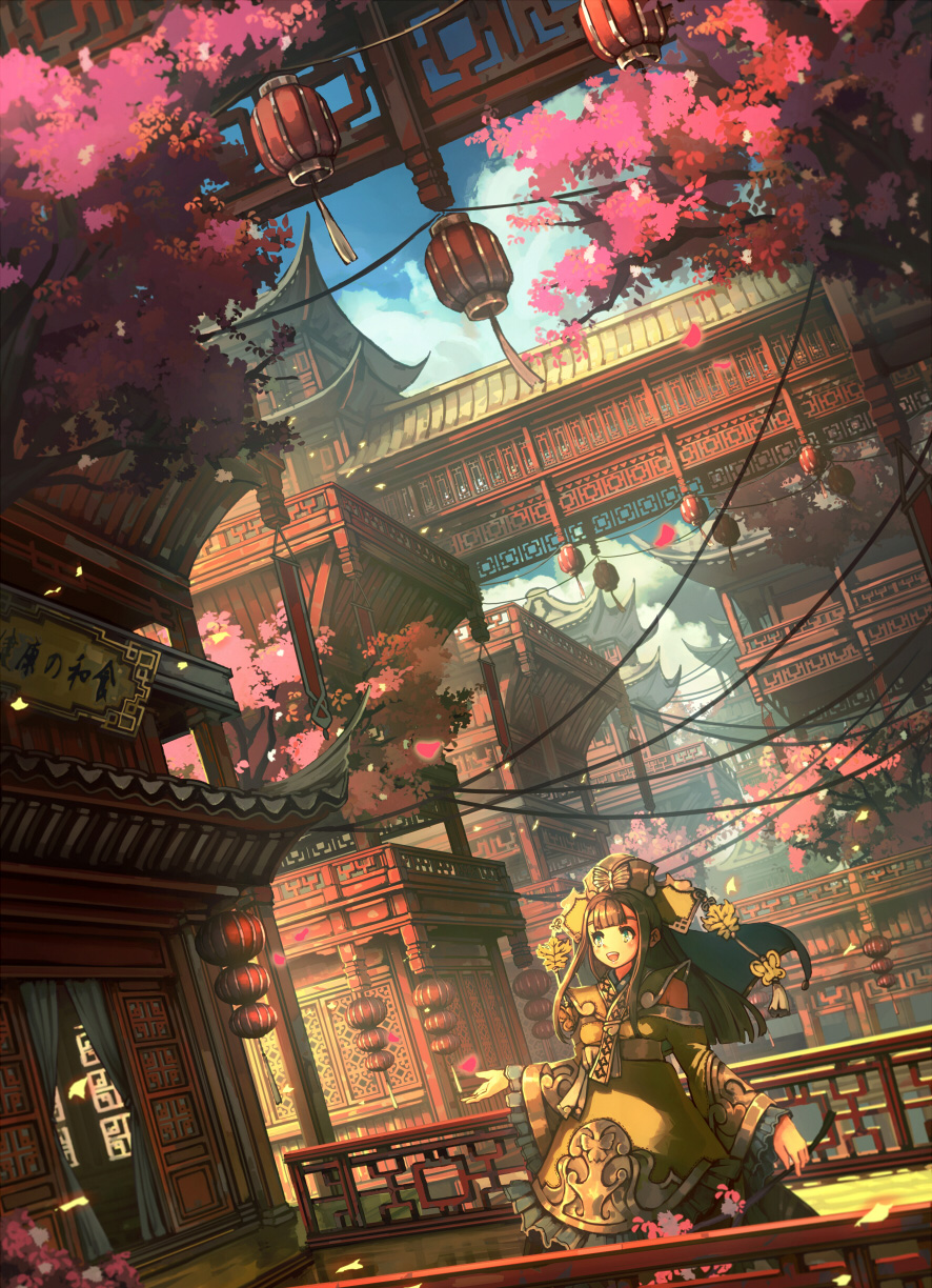 日本画师笔下的中式建筑插画