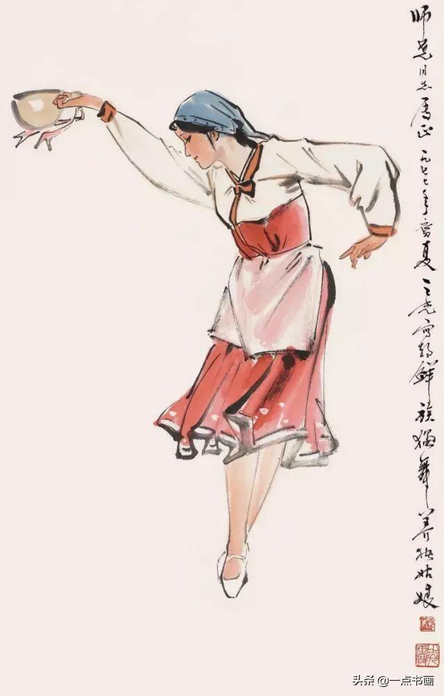 杨之光舞蹈人物题材国画欣赏