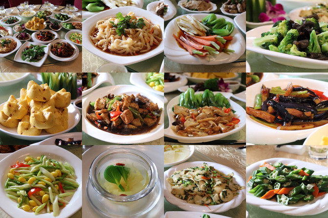 这是寺庙里的斋饭,全部都是素菜,道道精致,很特别. 【天一阁】