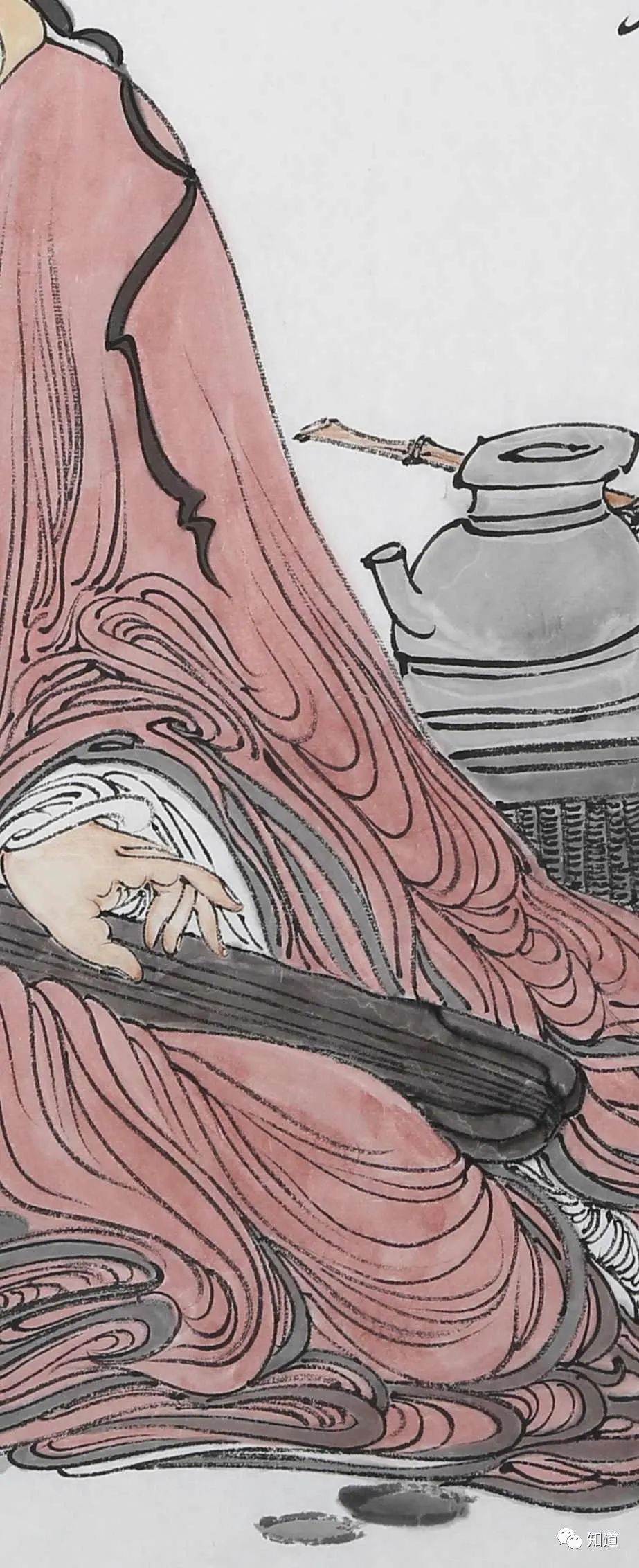 原创知道书画李震作品67松荫抚琴