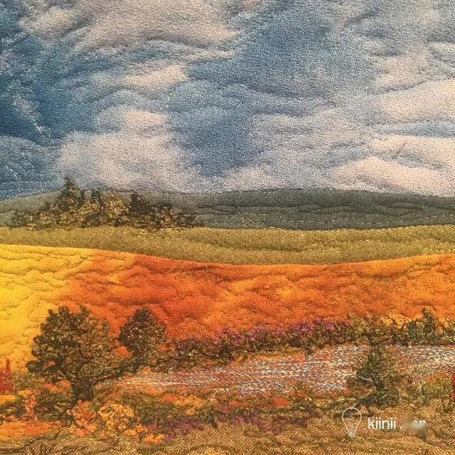 刺绣毛毡画把草原的美丽完美的展现出来diy手作达人